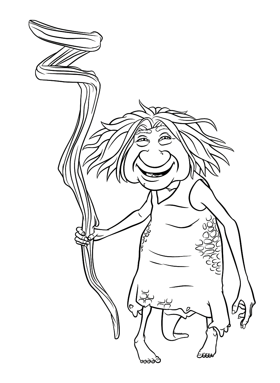 Coloring page - Granny Croods