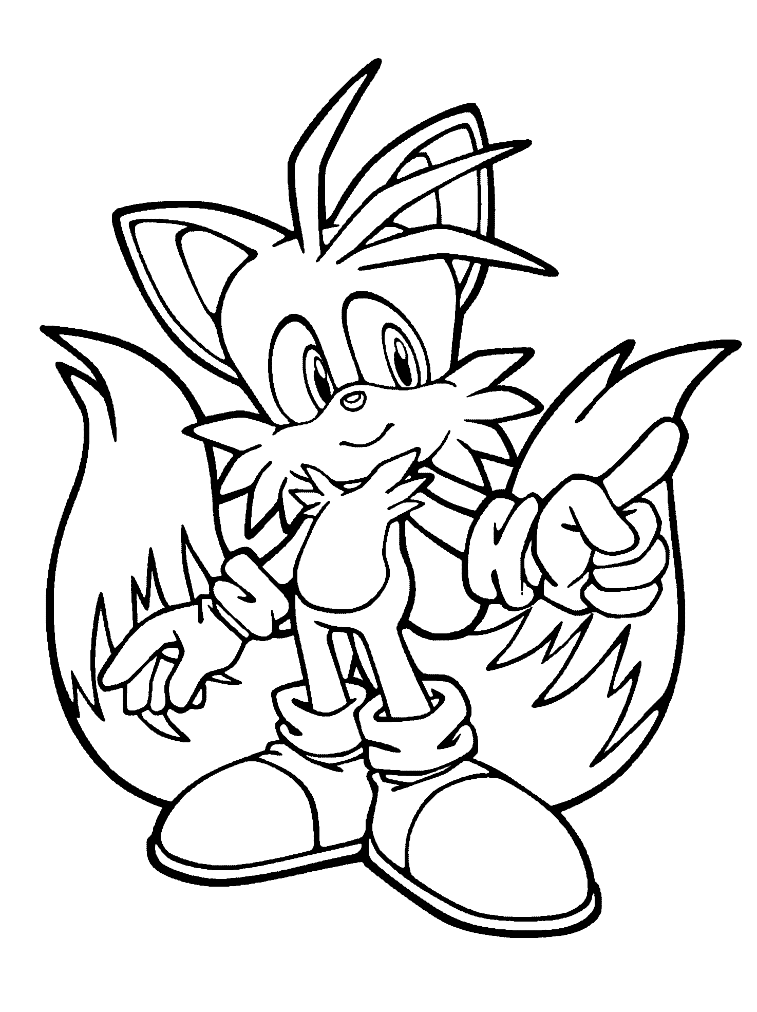 Coloring Page Miles Tails Prower