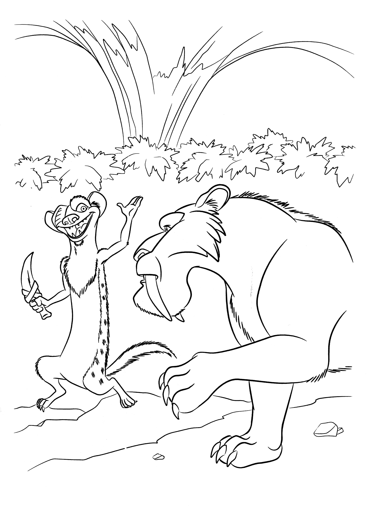 ice age coloring pages diego luna - photo #30