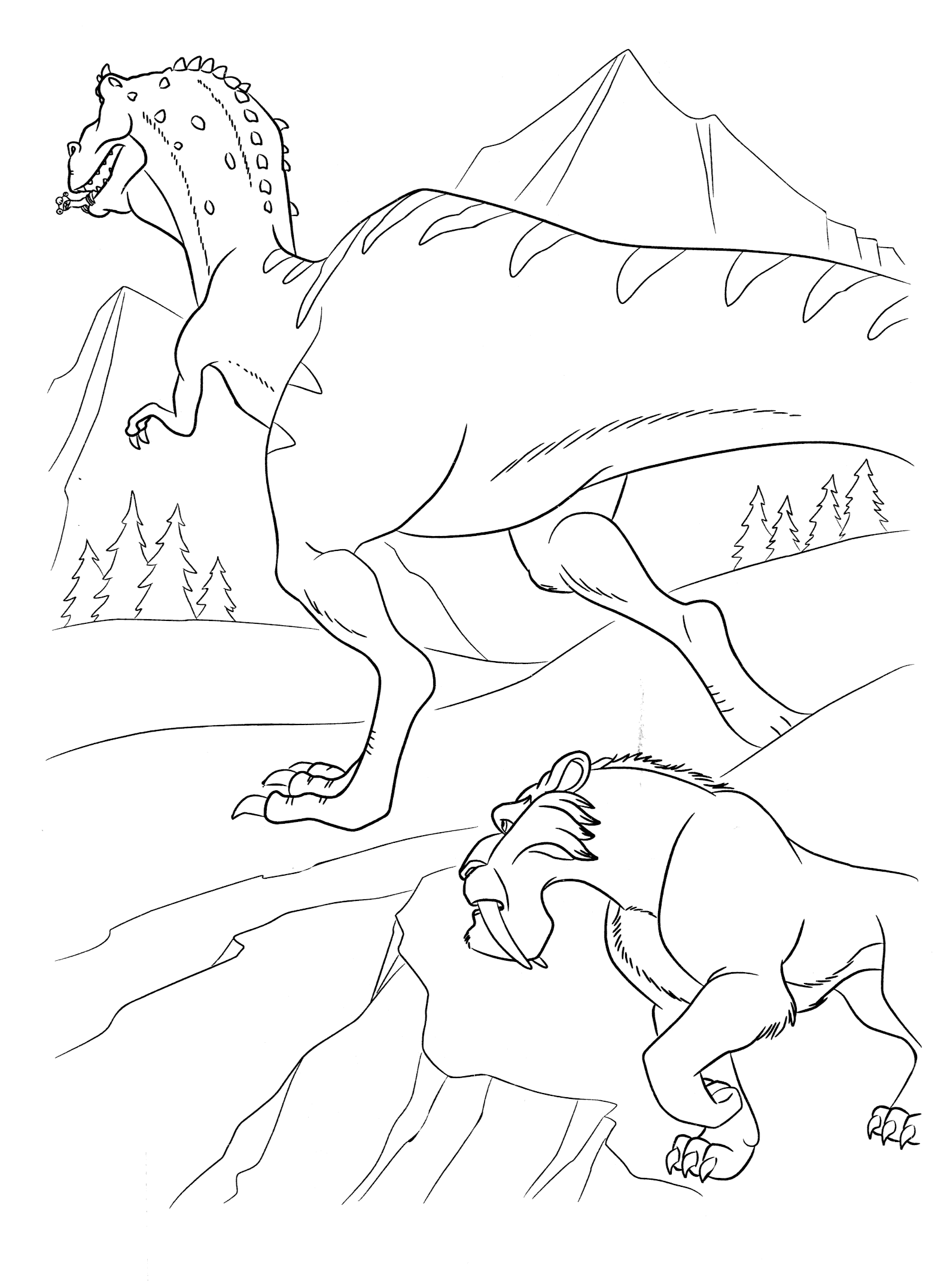 ice age coloring pages diego luna - photo #27