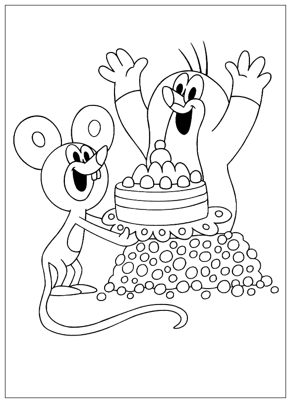Coloring page - Cake for Mole