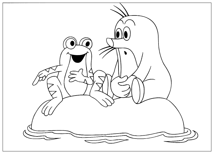 Coloring page - Frog and Mole
