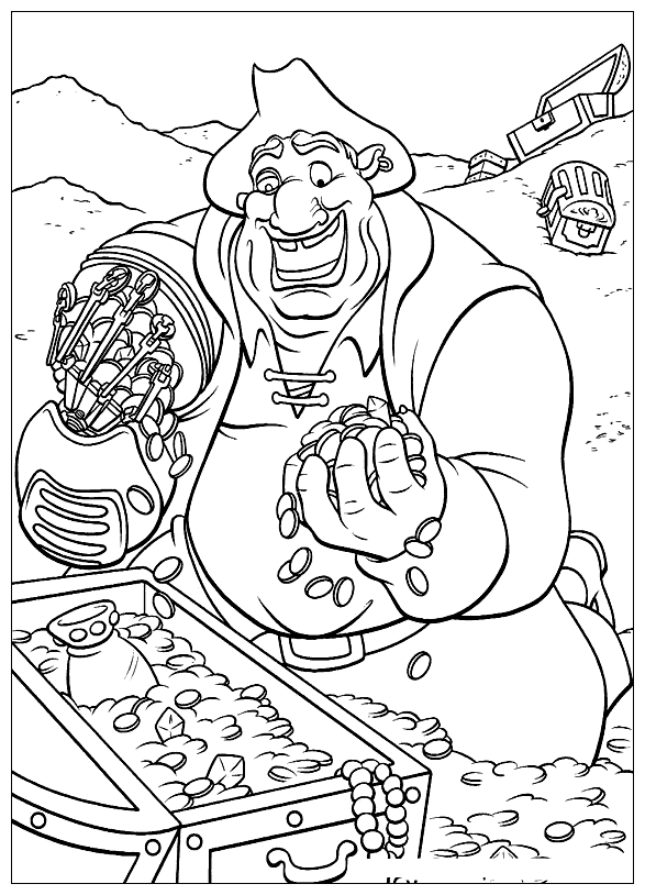 Coloring page - Silver and Flints treasure