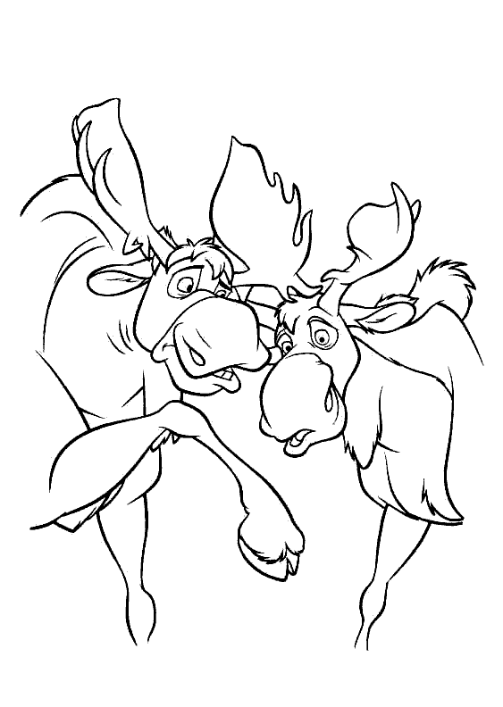 Coloring page - Mooses have fun