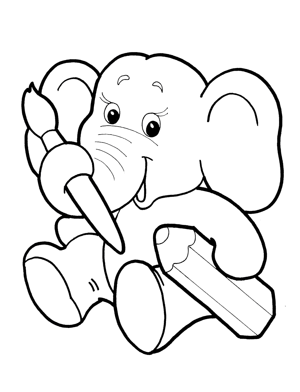 Coloring page - Baby elephant