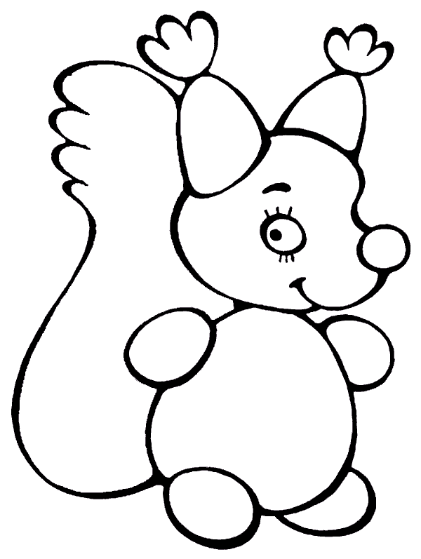 Coloring page - A bold squirrel