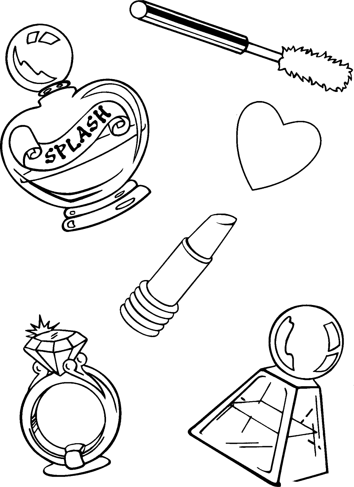 Coloring page - Cosmetics for a girl
