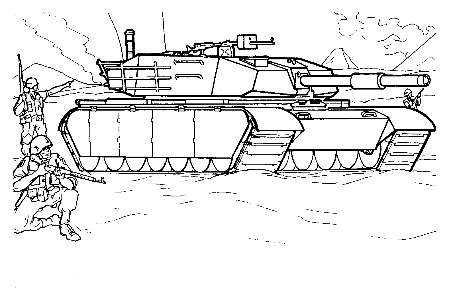 coloring page  abrams in action