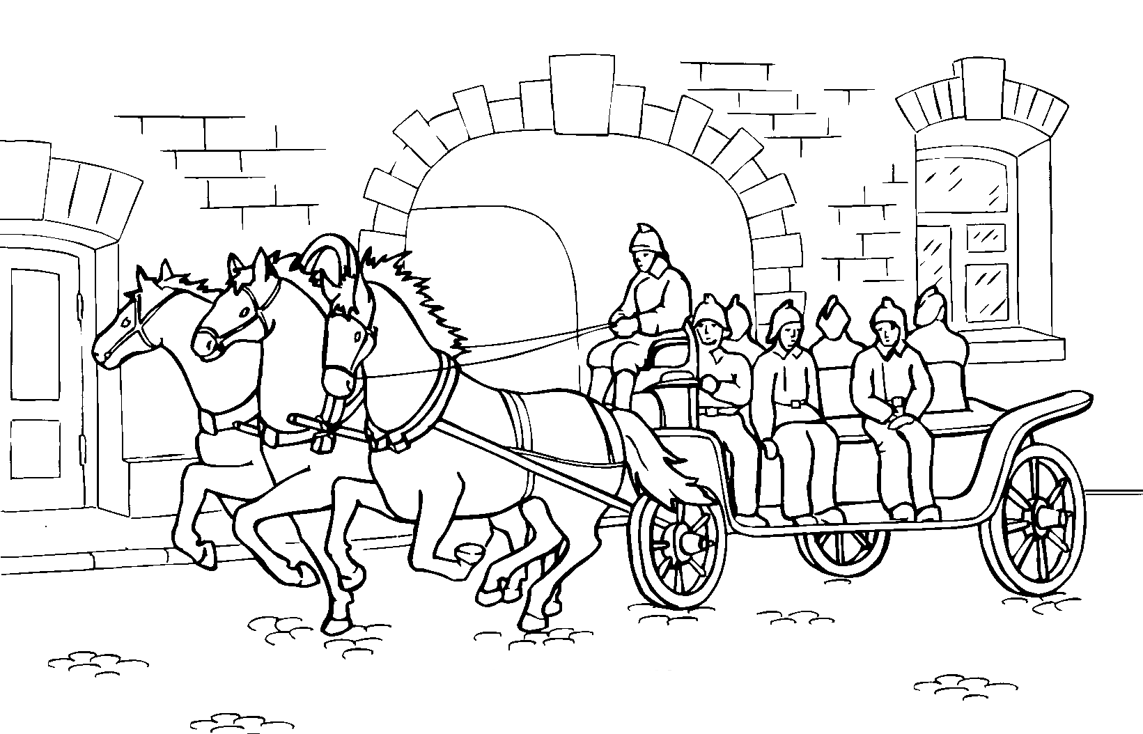 Coloring page - Horse carriage