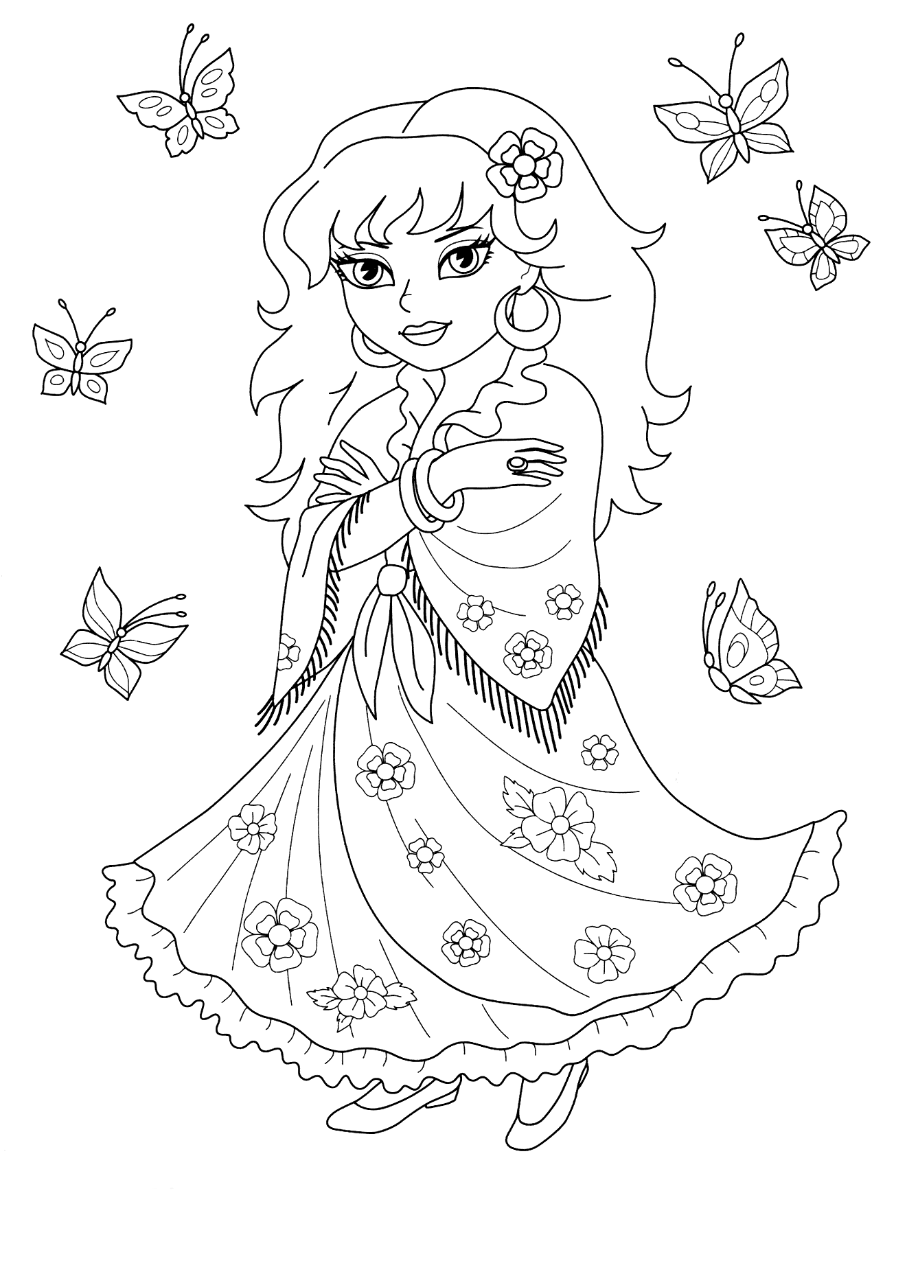 Coloring page - Gypsy Cassandra
