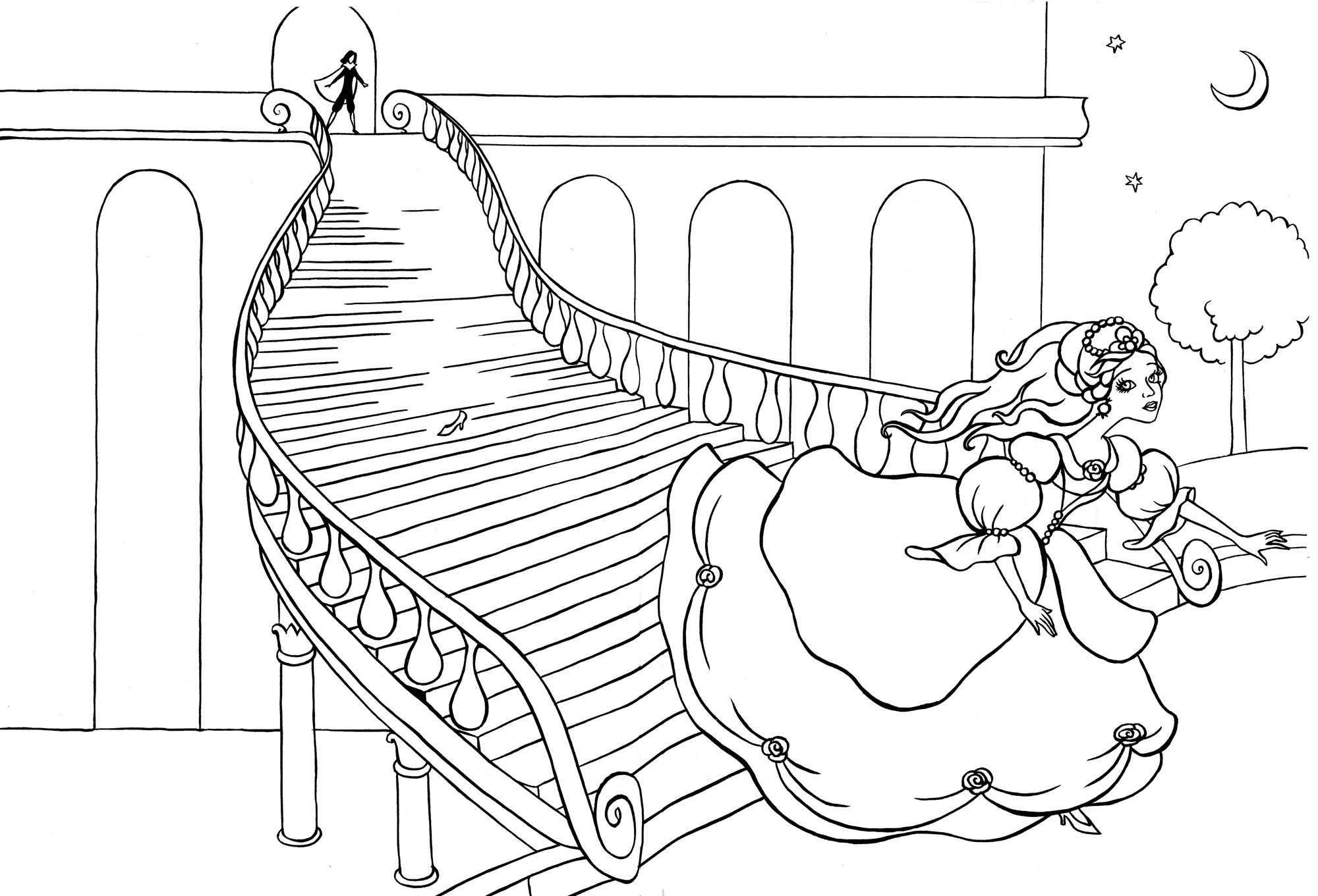 Coloring Page Prince And Cinderella