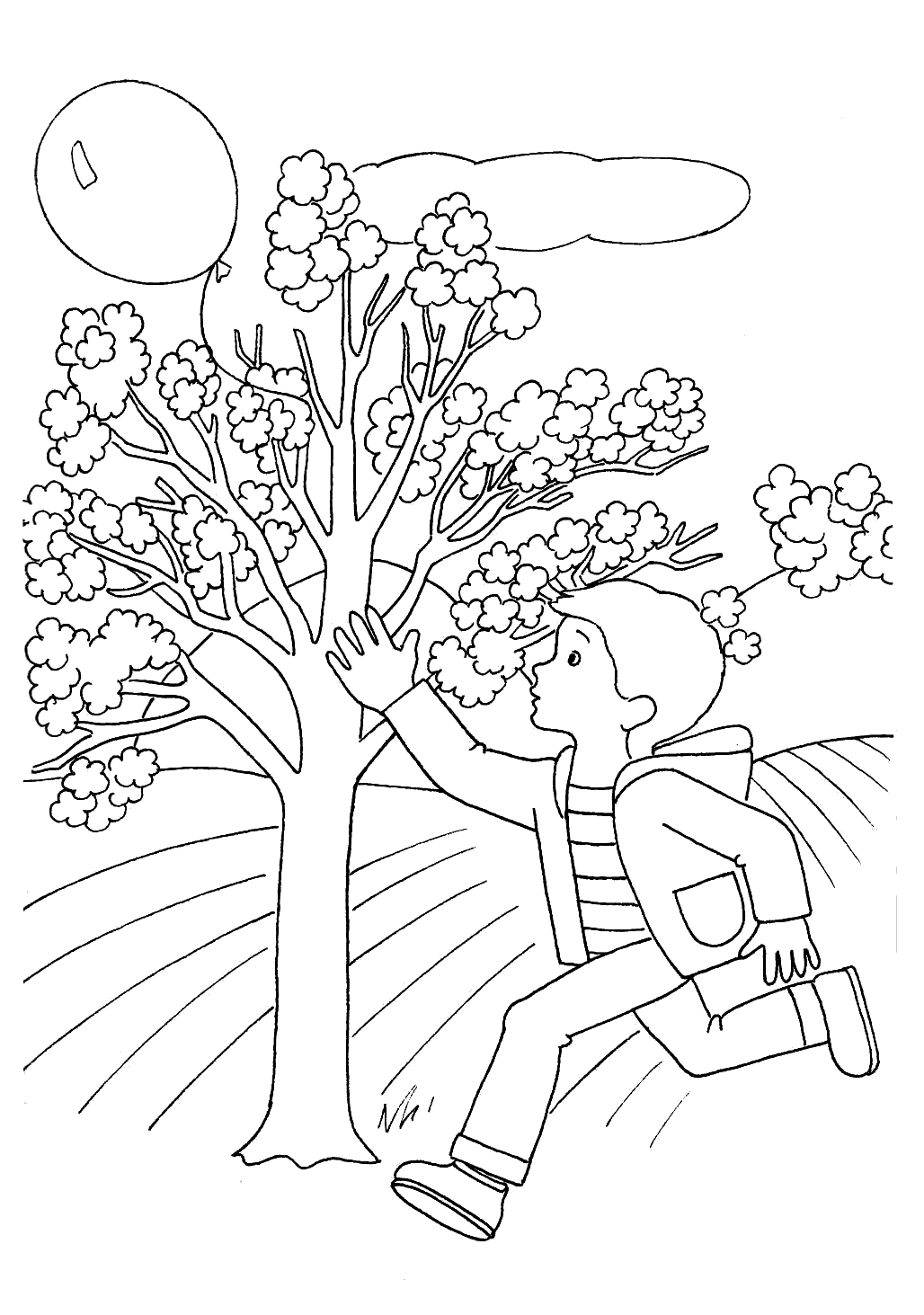 Coloring page - Boy with a ball