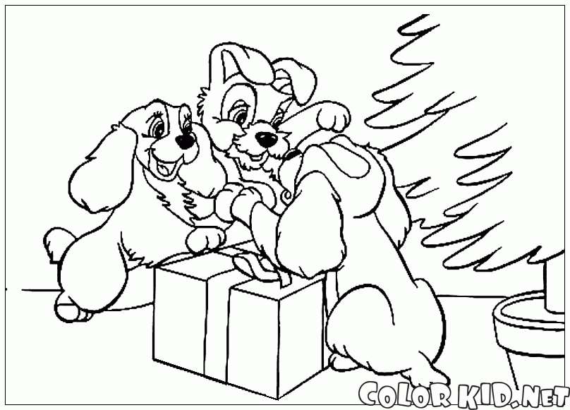 lady and the tramp christmas coloring pages - photo #30