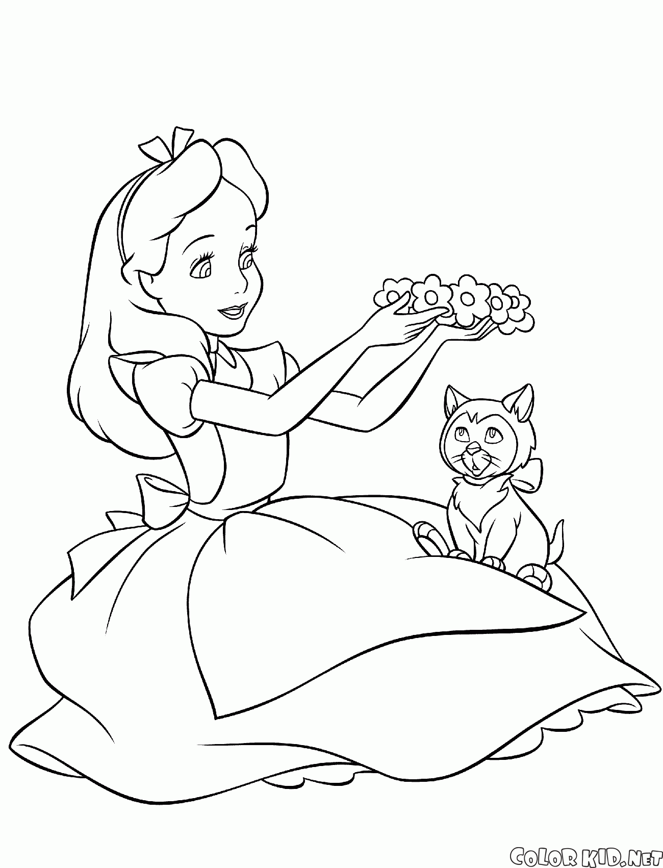 Coloring page - Cheshire Cat on the hunt