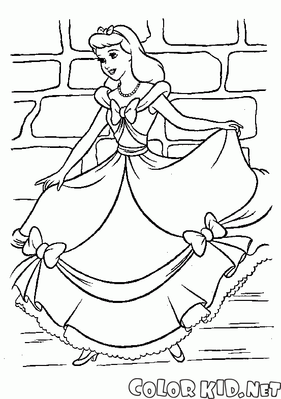 coloring page  fairy godmother and cinderella