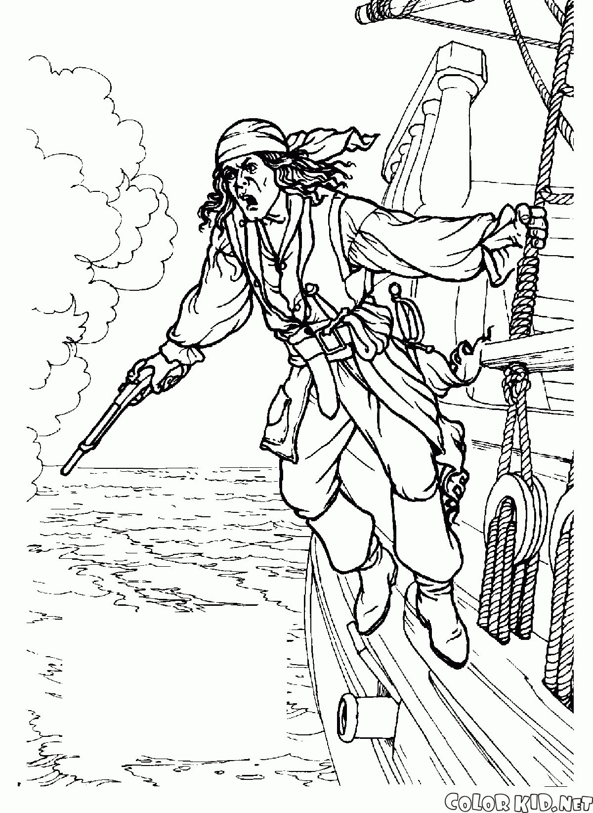 Coloring page - Pirate gunsmith