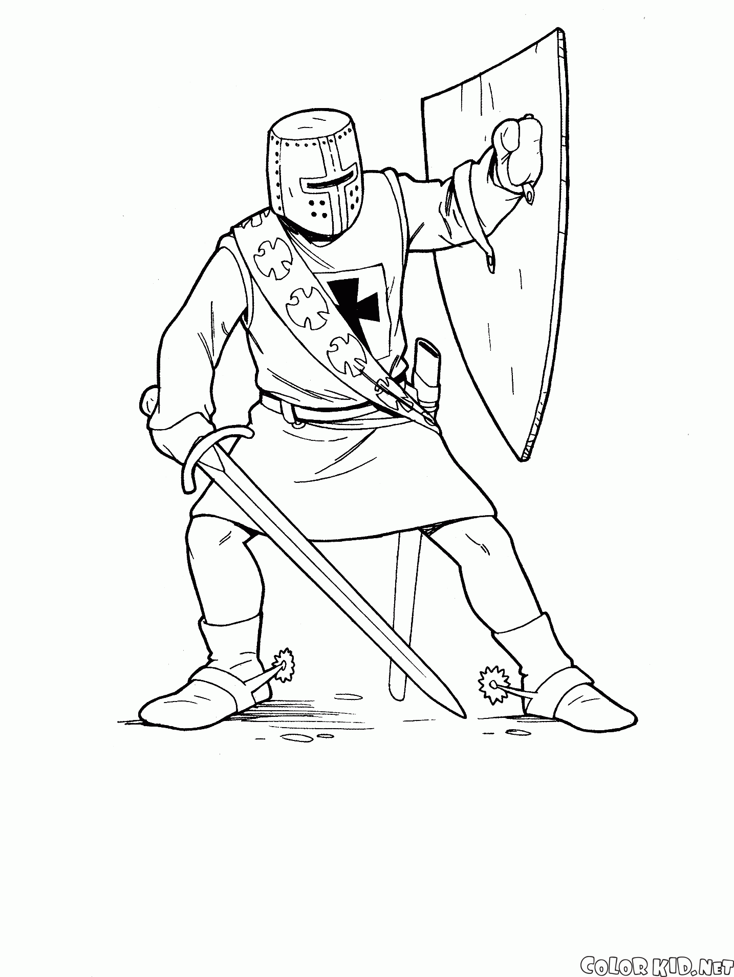 Coloring page - Knight Crusade