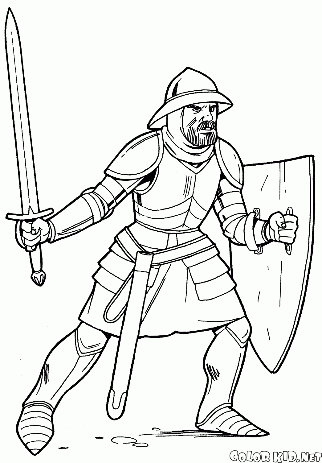 Coloring page - Knight in light armor