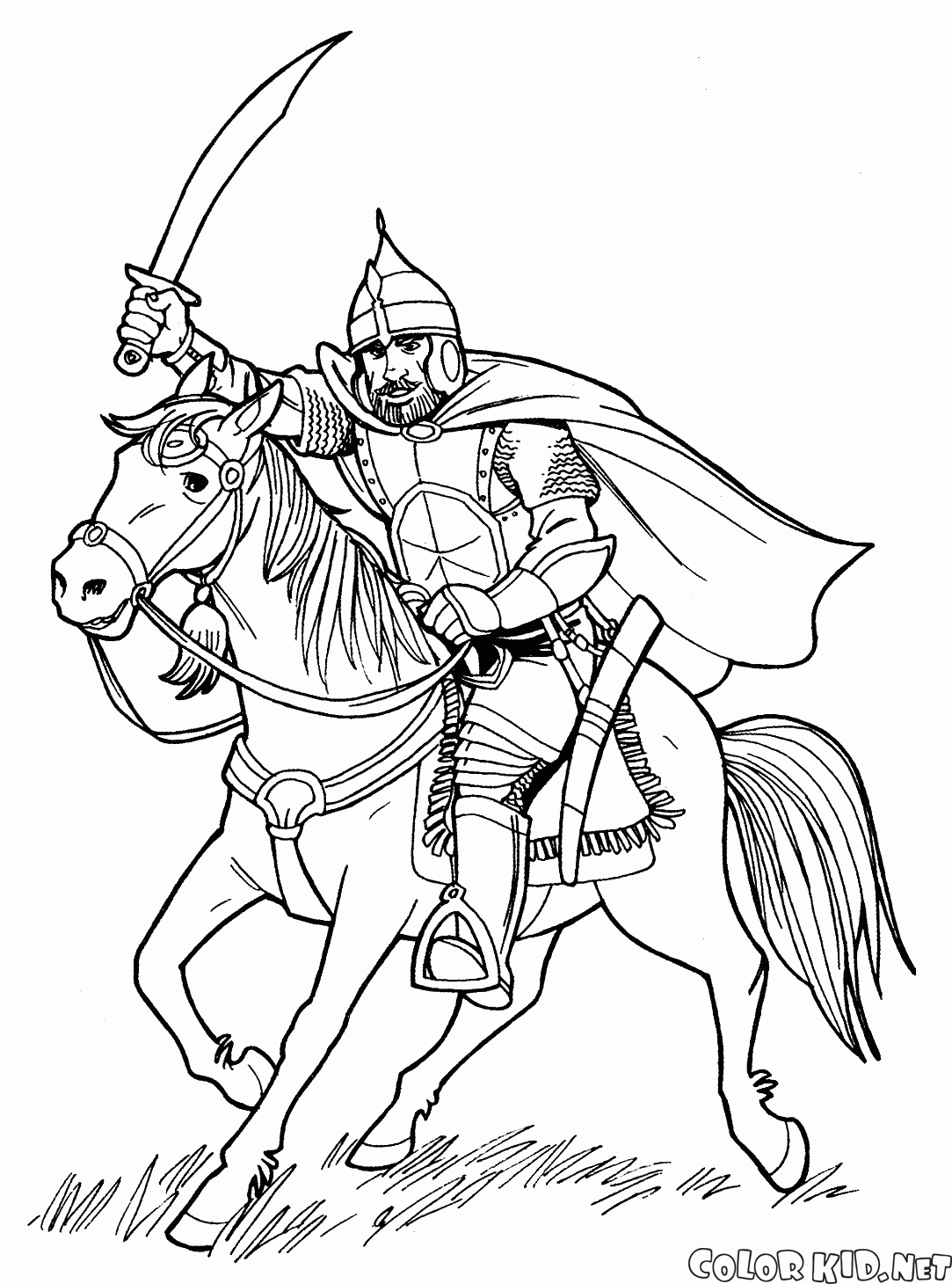 Coloring page - Voivod in ceremonial armor