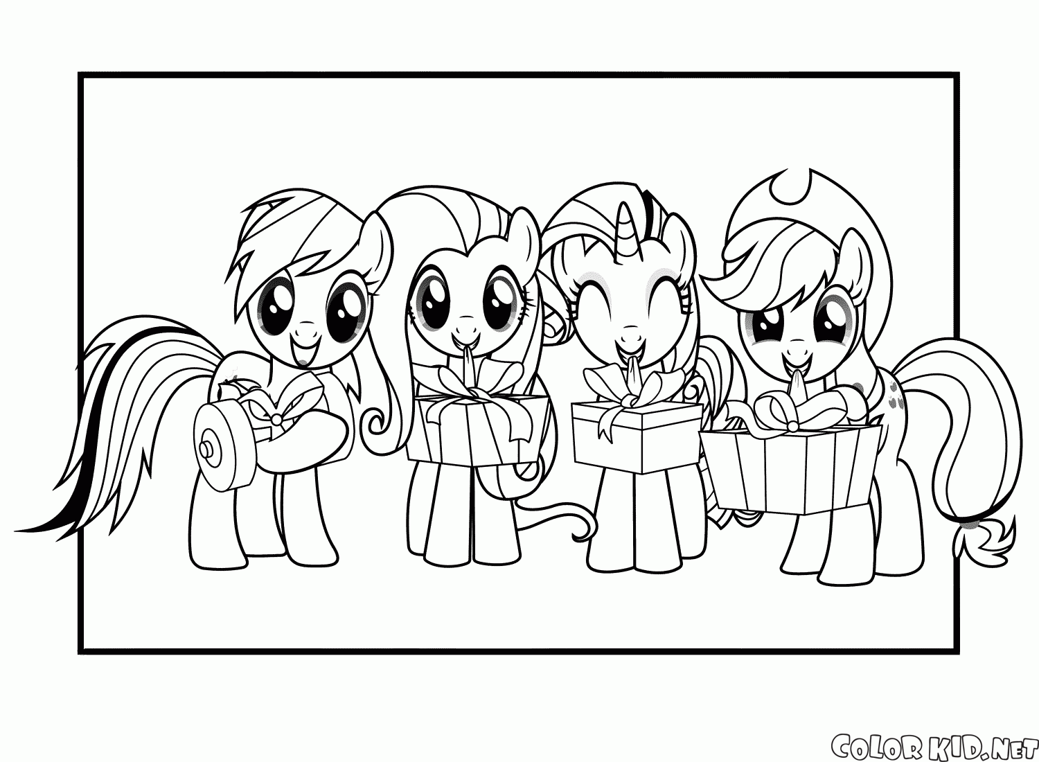 Coloring page - Best pony friends