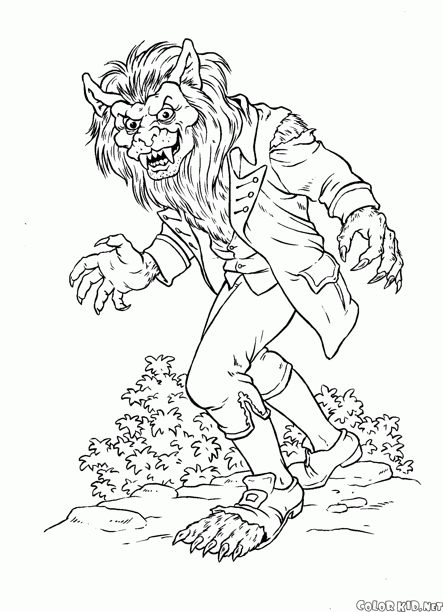 Coloring page Werewolf