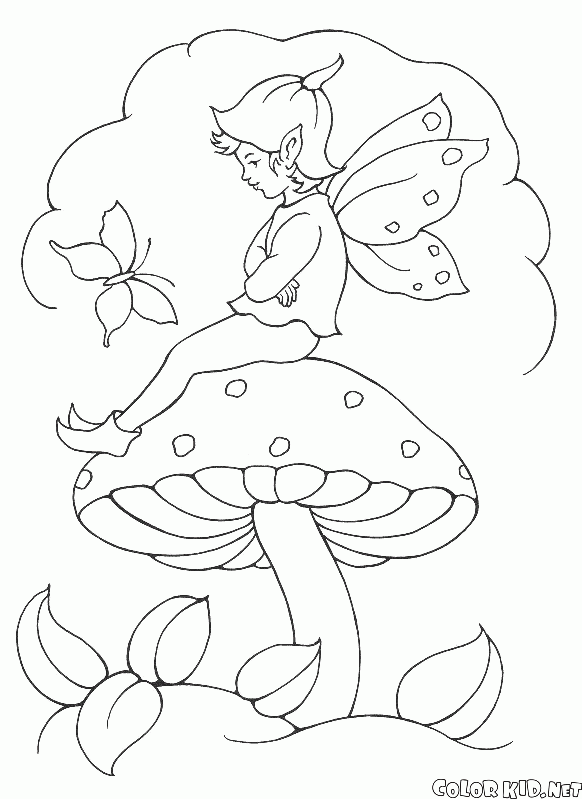 fairy and mushroom coloring pages - photo #27