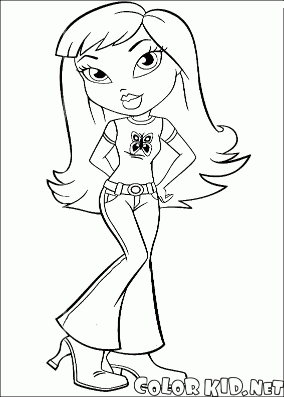 Coloring page - Barbie at high heels