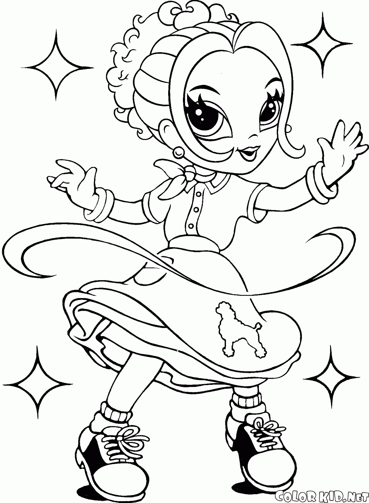 Coloring page - Girls dance