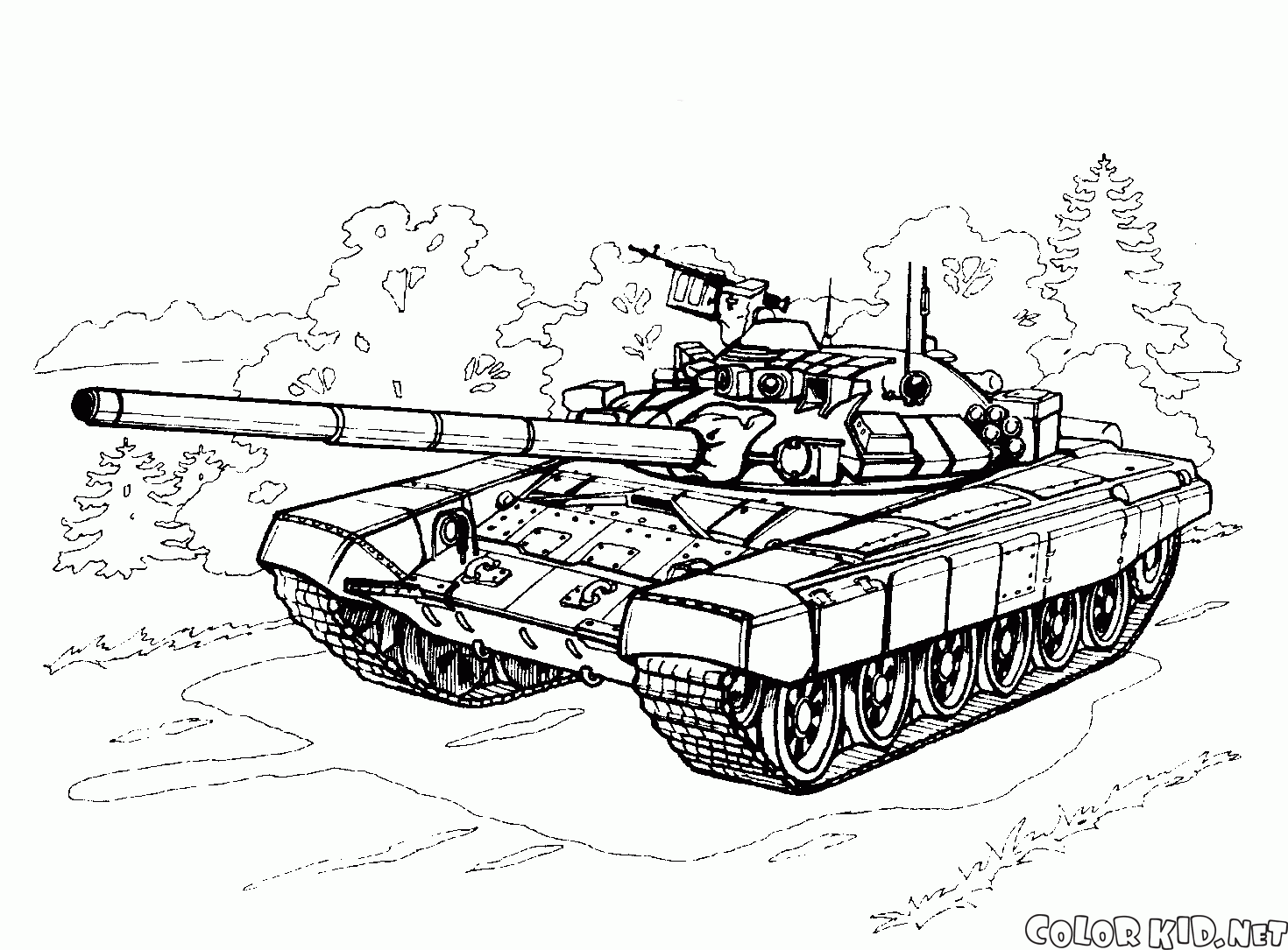 coloring page  medium tank
