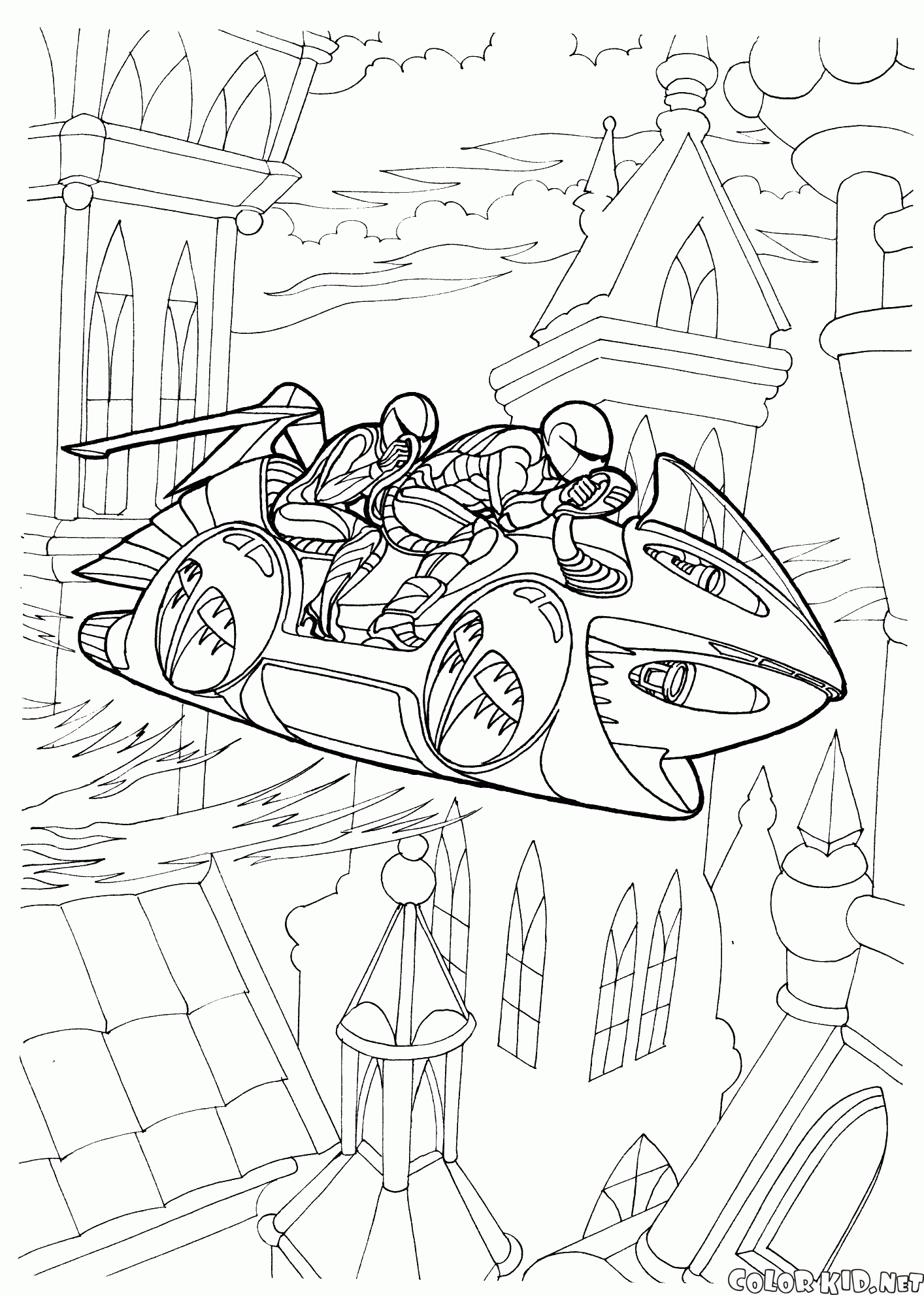 Coloring page - The aircraft of the future