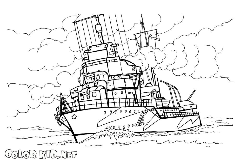 Coloring page - Battleship