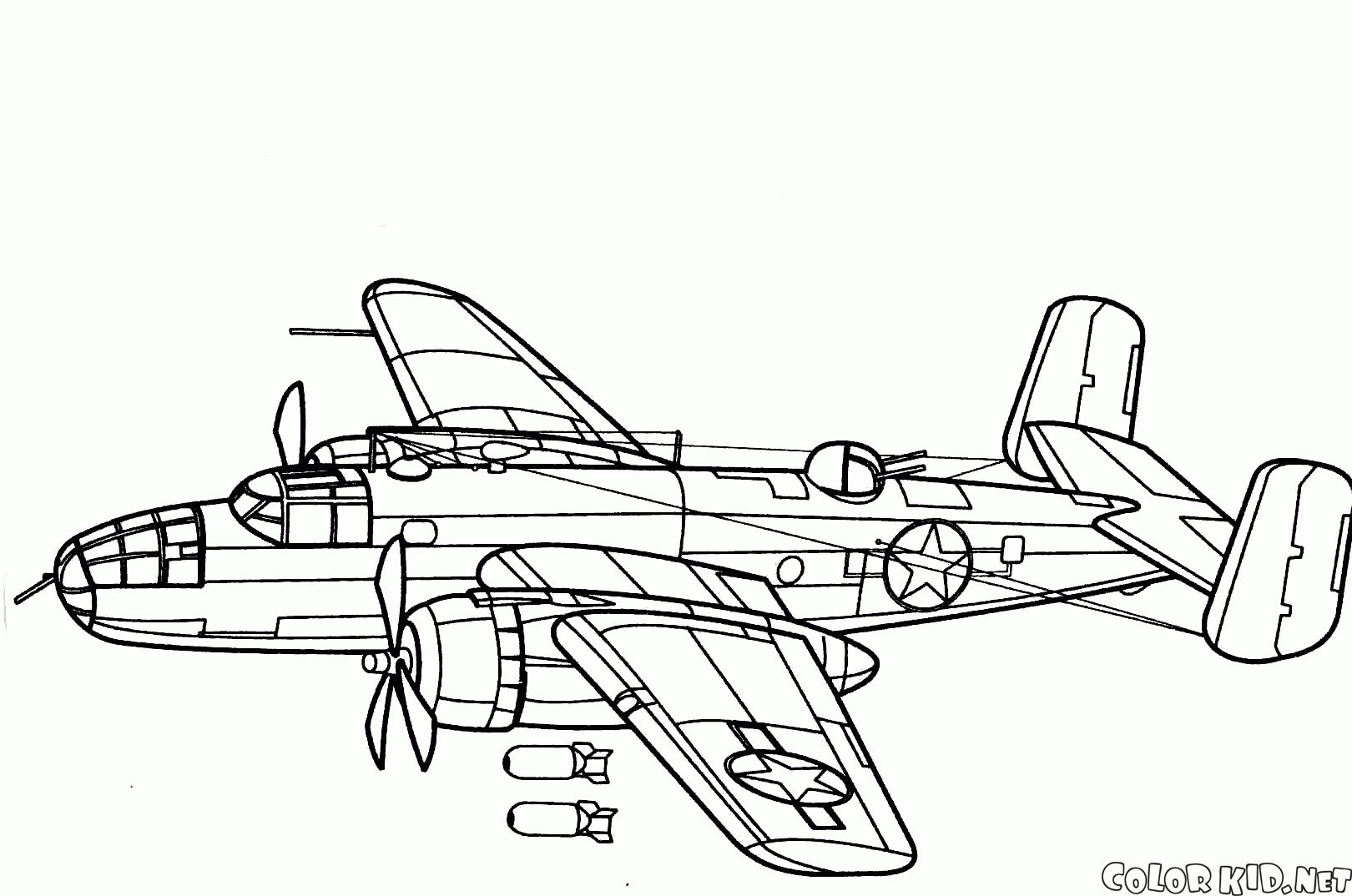 Coloring page - Su-12 spotter aircraft