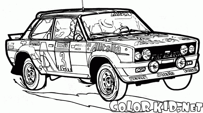 Coloring page - Racing car of the 80s