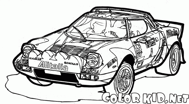 coloring page  racing car mid70s