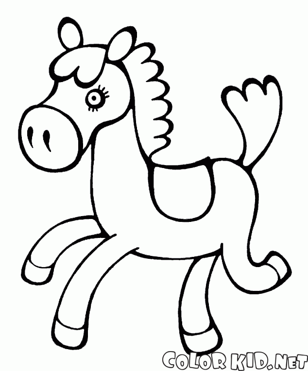coloring page - the horse goes slow