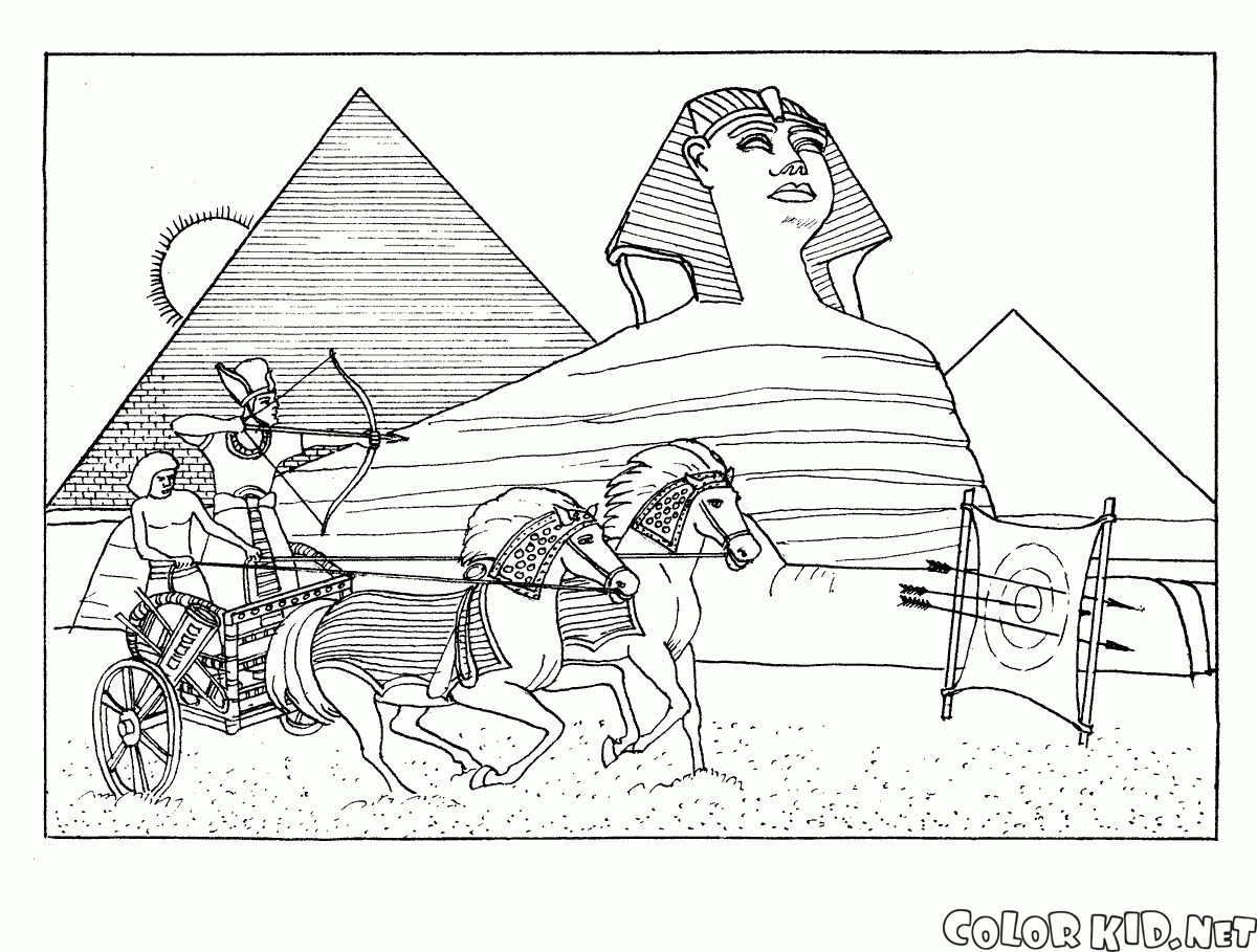 Coloring Page Egyptian Pyramids