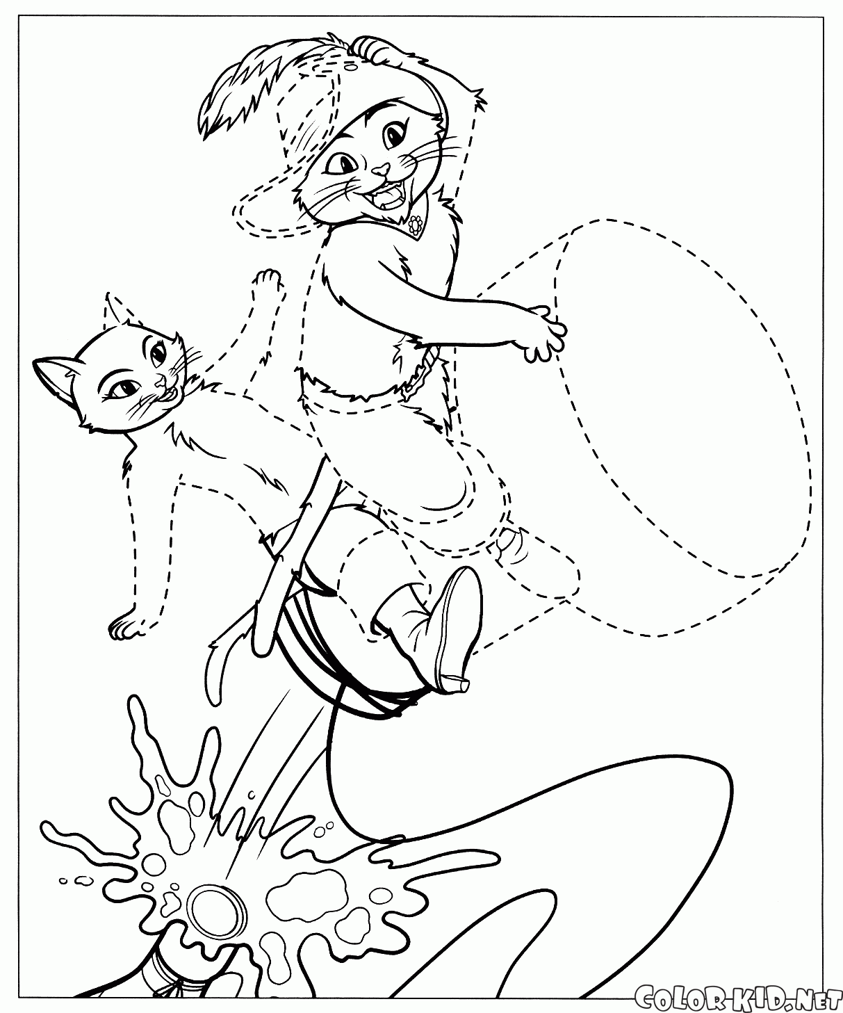 Kitty Softpaws And Puss In Boots Pages Coloring Pages