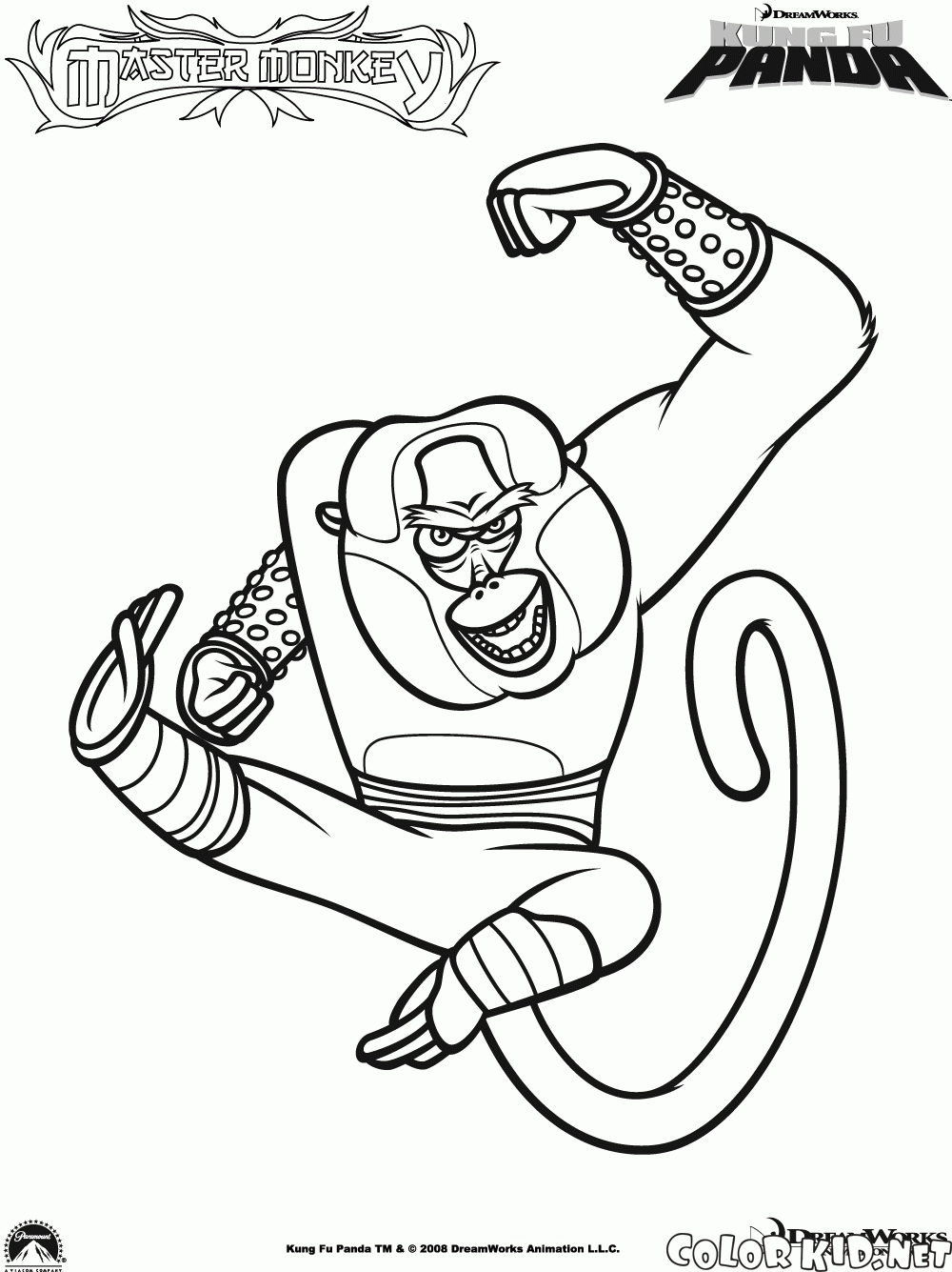 Coloriage Tigresse Kung Fu Panda