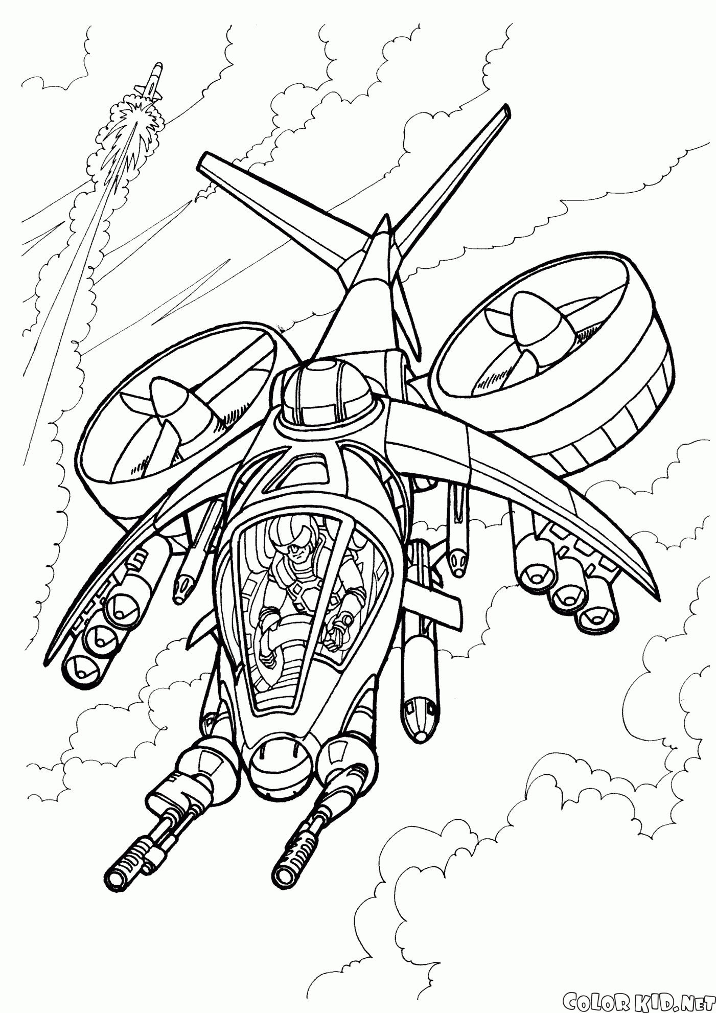 Coloring page - Futuristic wars