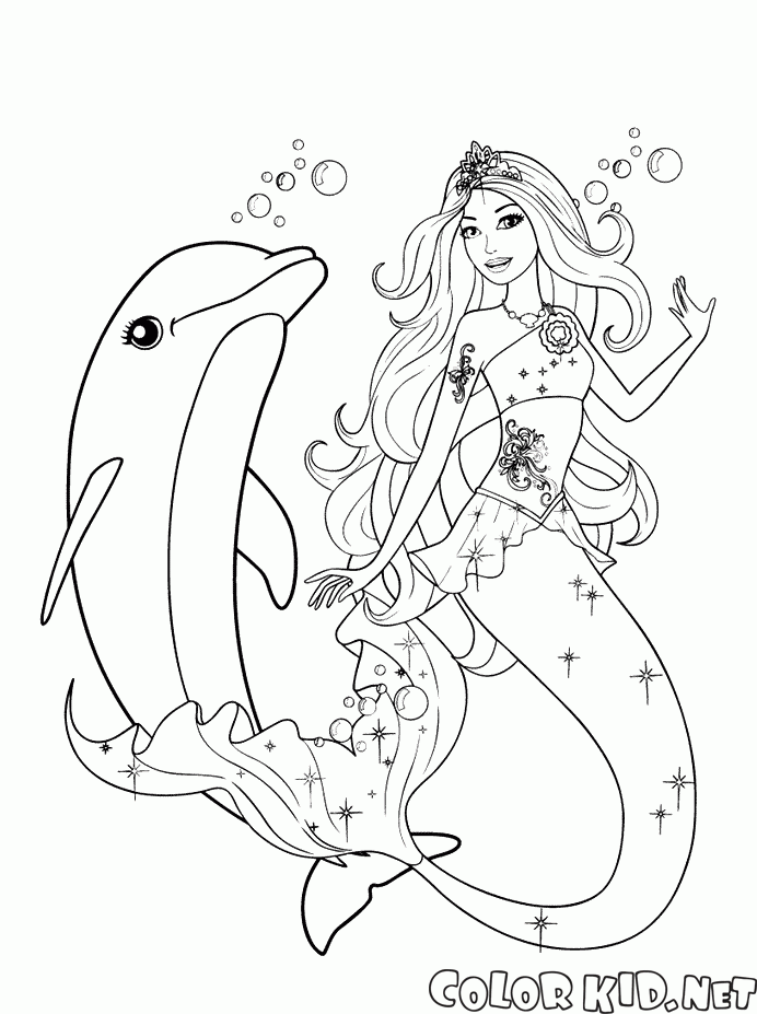 Coloring page - Mermaids and sirens