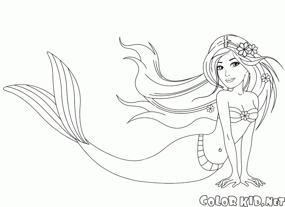 ocean with mermaid coloring pages for kids - photo #27