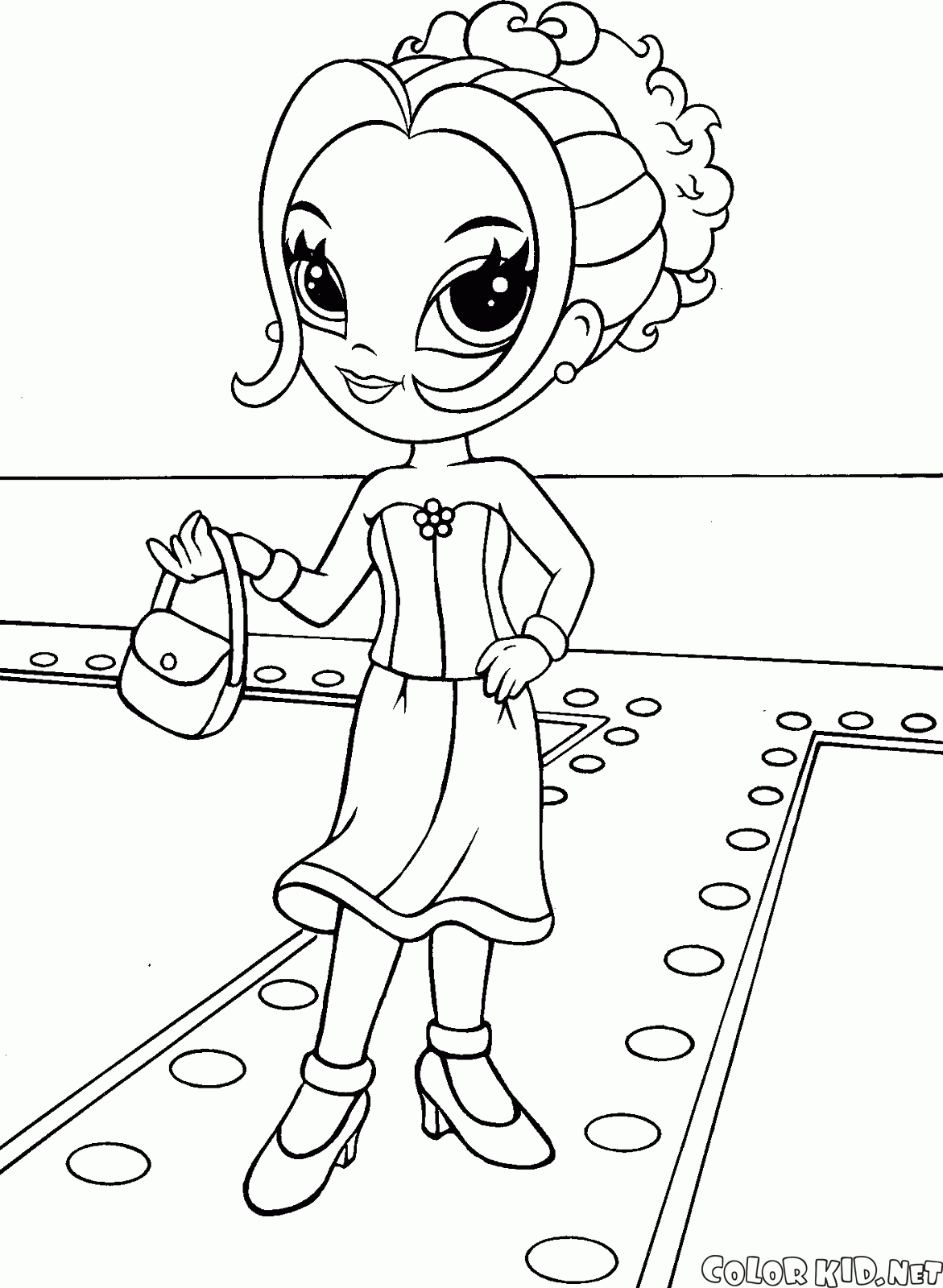 Coloring page - Lisa Frank Glamour Girl