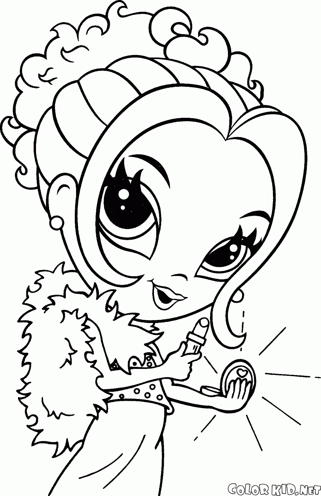 Coloring pages Lisa Frank Glamour Girl
