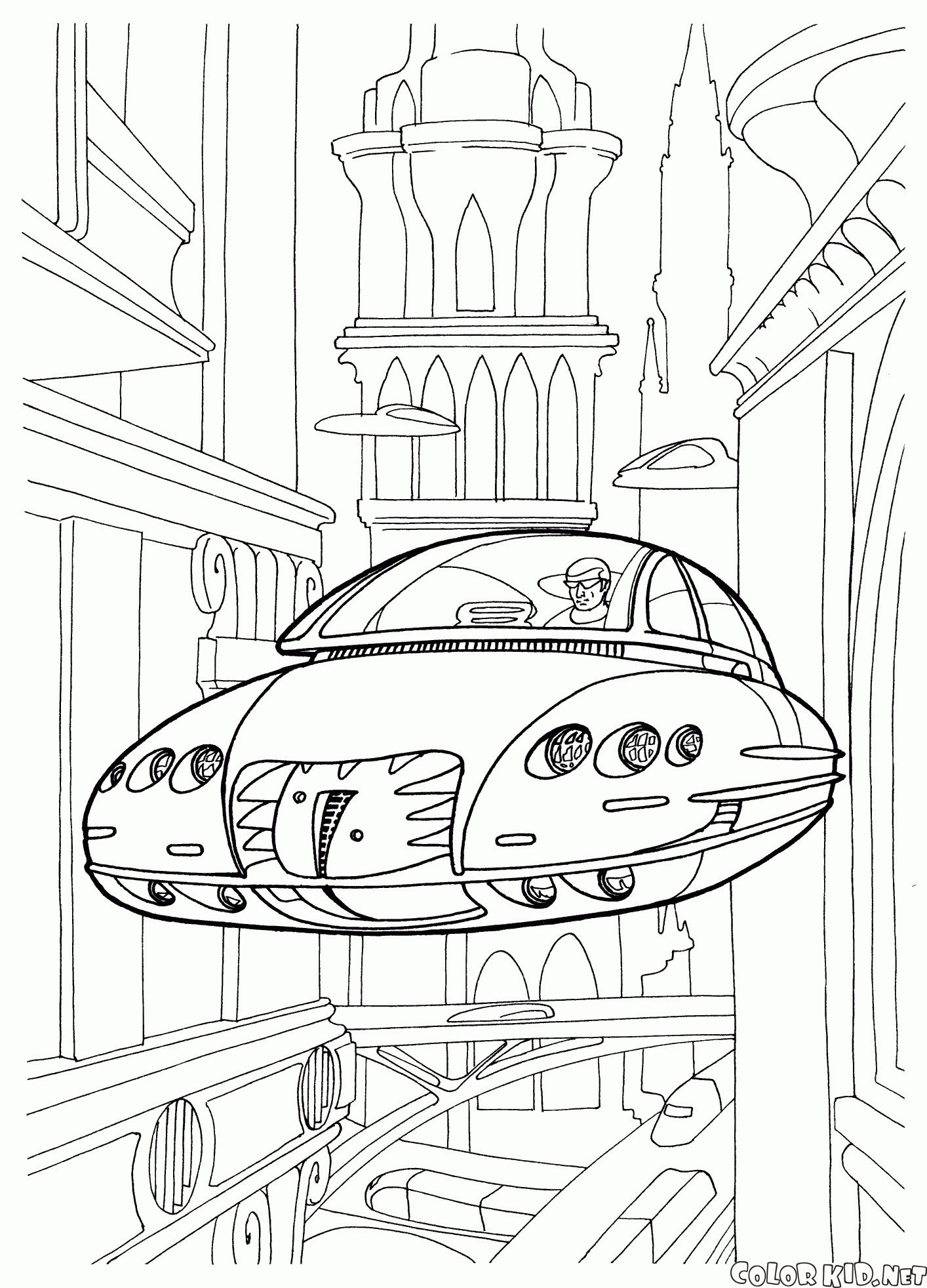 Coloring page - Futuristic vehicles