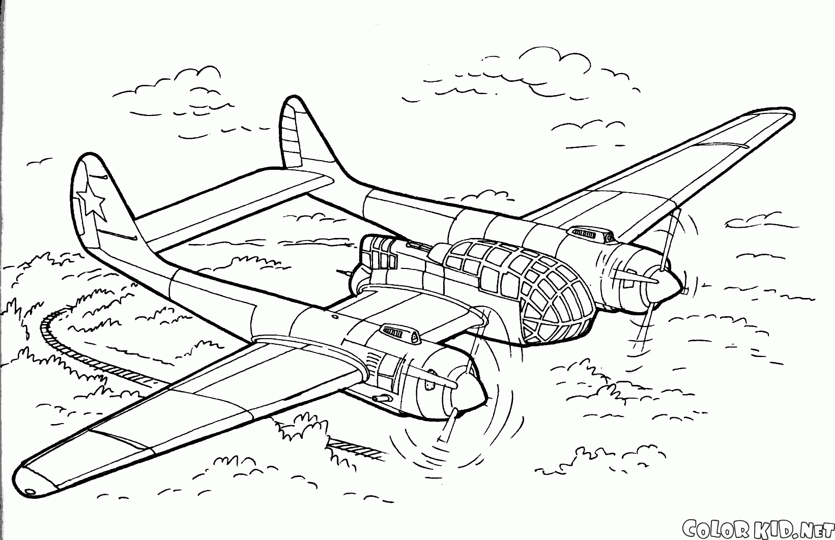 Coloring page - Planes and helicopters