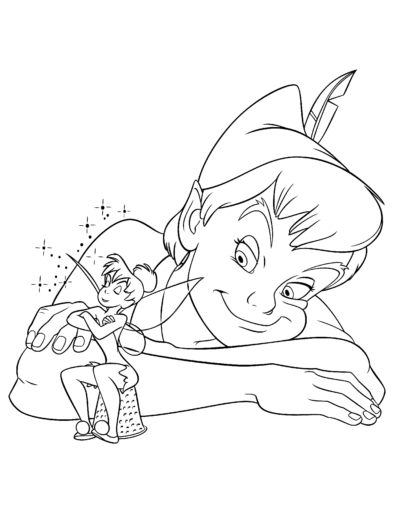 Peter Pan And Tinkerbell Coloring Pages