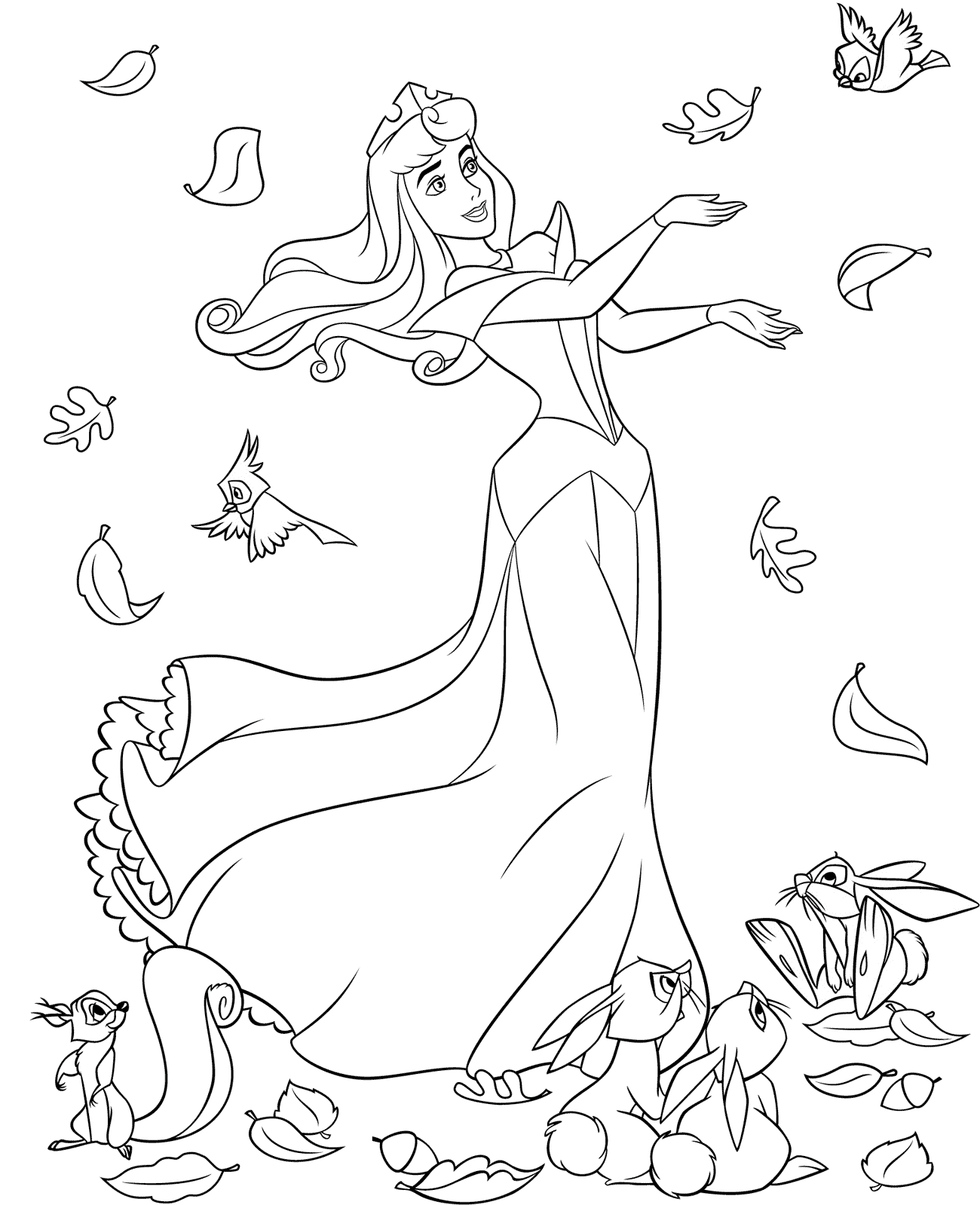 Coloring page - Aurora walking