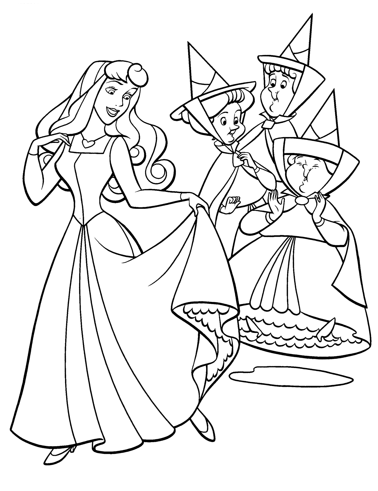 Sleeping Beauty Fairies Coloring Pages