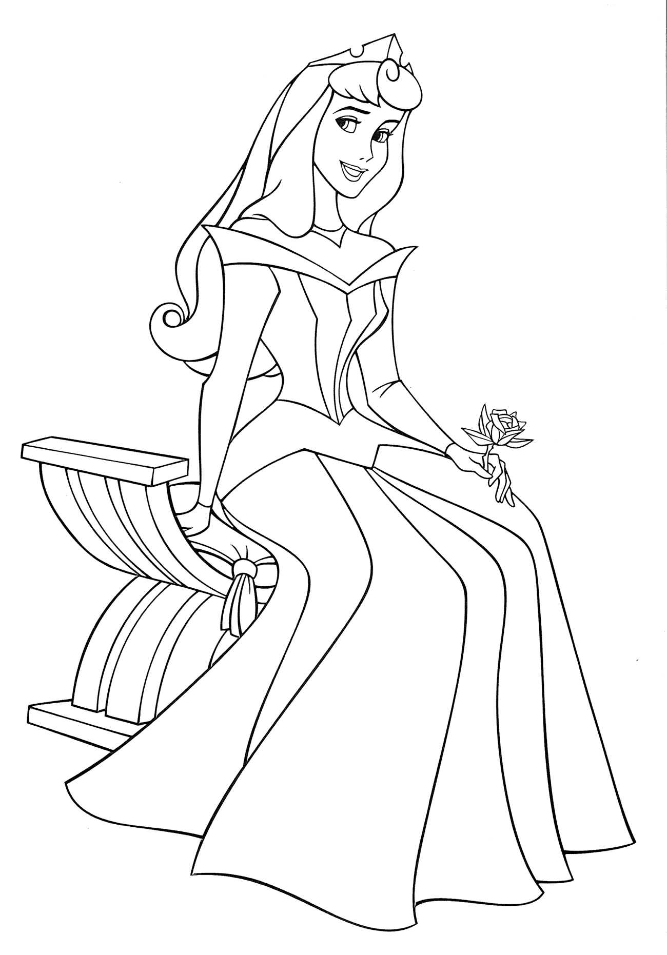 Coloring page - Auroras dress