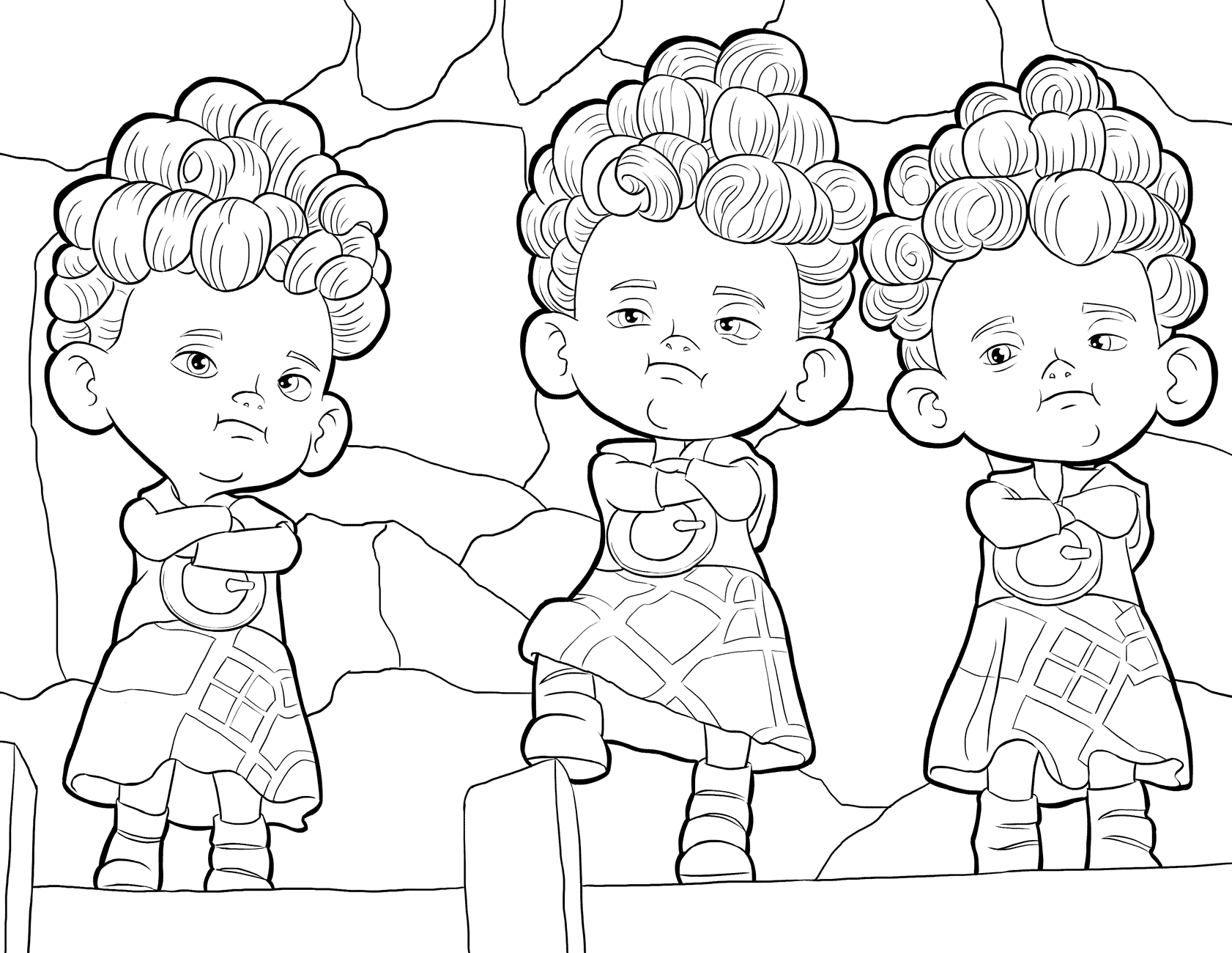 Download Coloring page - Meridas Younger brothers